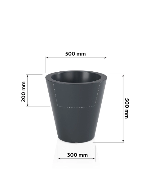 Nowoczesna donica z wewnętrzną półką na mniejsze rośliny